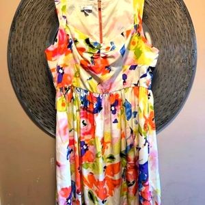Women's spring floral dress.